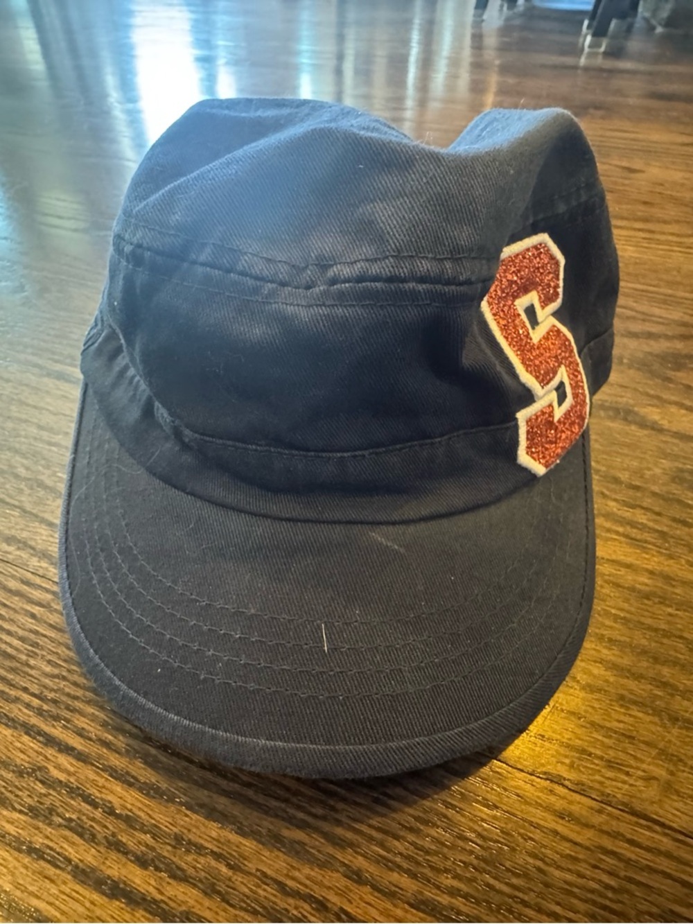 Top of the World Navy Cap with Orange  Glitter S Patch - Syracuse